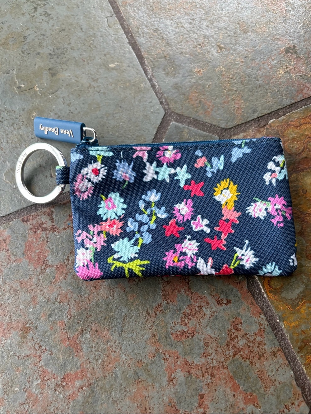 Vera Bradley Lighten Up Zip ID Case in Scattered Wildflowers